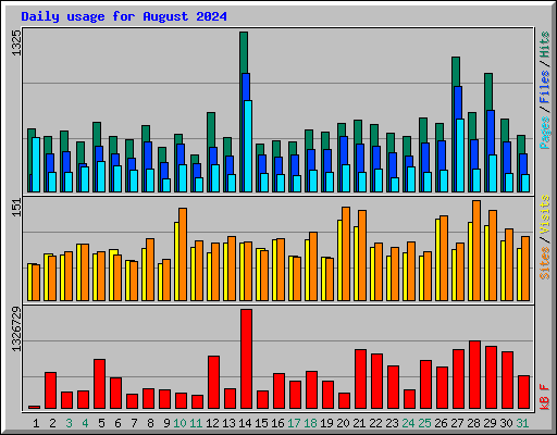 Daily usage for August 2024