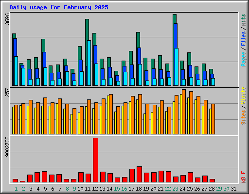 Daily usage for February 2025