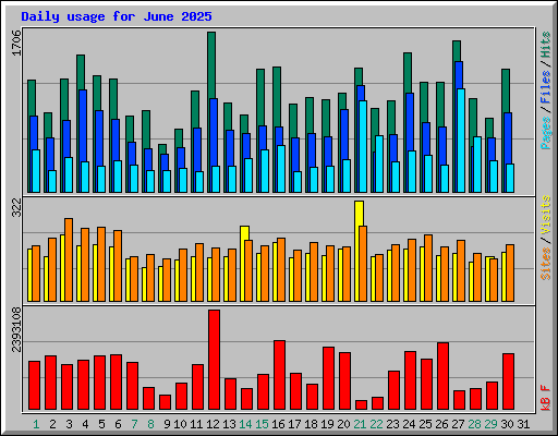 Daily usage for June 2025