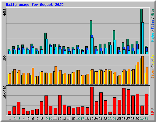 Daily usage for August 2025