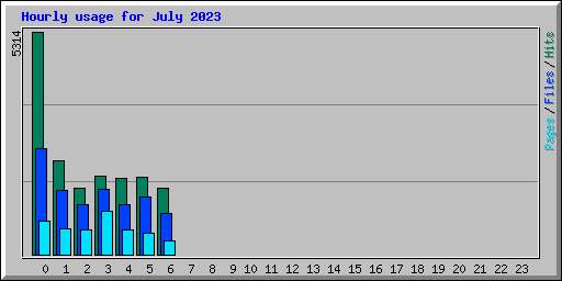 Hourly usage for July 2023