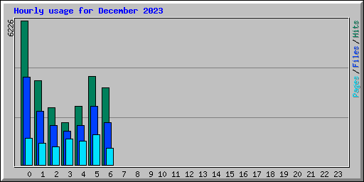 Hourly usage for December 2023