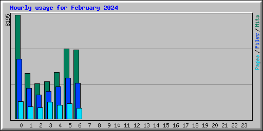 Hourly usage for February 2024