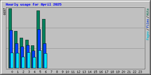 Hourly usage for April 2025