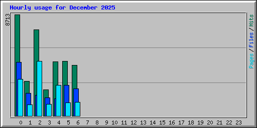 Hourly usage for December 2025