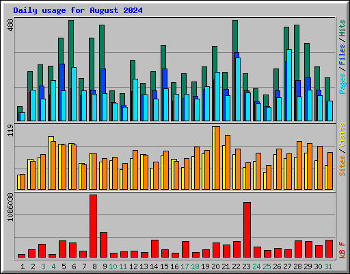 Daily usage for August 2024