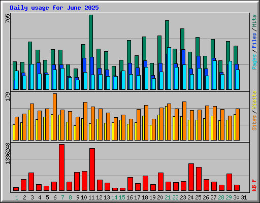 Daily usage for June 2025