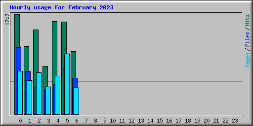 Hourly usage for February 2023