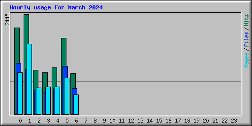 Hourly usage for March 2024