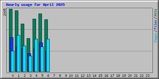 Hourly usage for April 2025