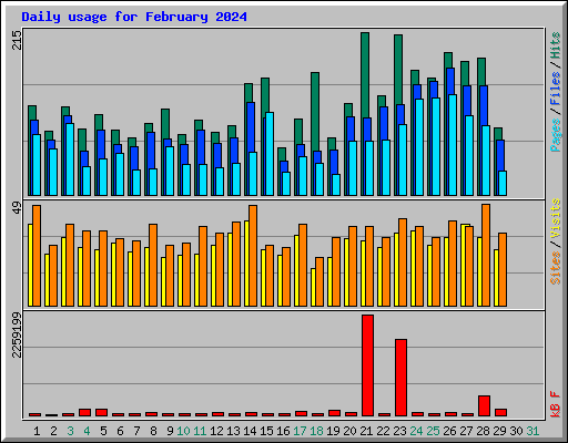 Daily usage for February 2024