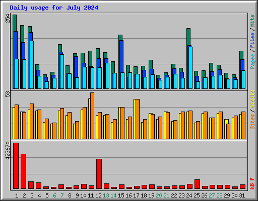 Daily usage for July 2024