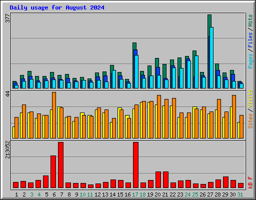 Daily usage for August 2024