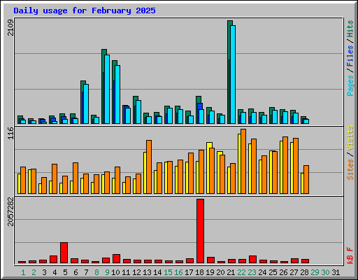 Daily usage for February 2025