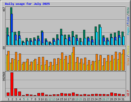 Daily usage for July 2025