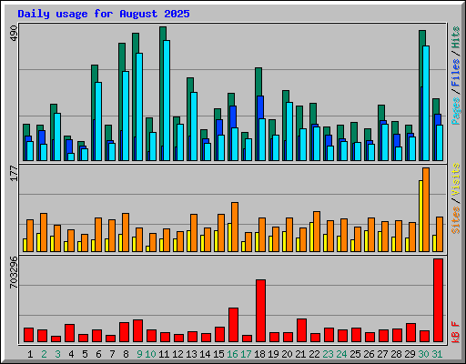 Daily usage for August 2025