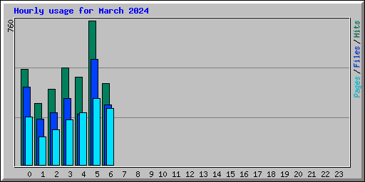 Hourly usage for March 2024