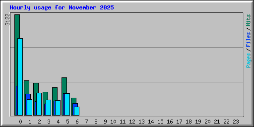Hourly usage for November 2025