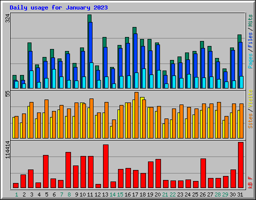 Daily usage for January 2023