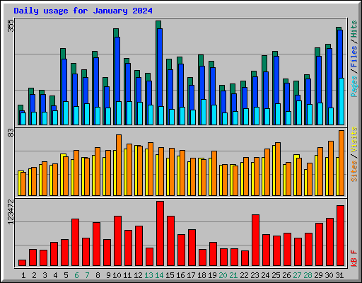 Daily usage for January 2024
