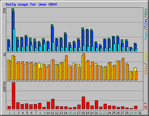 Daily usage for June 2024