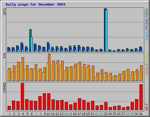 Daily usage for December 2024