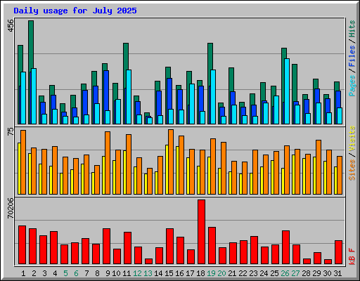 Daily usage for July 2025