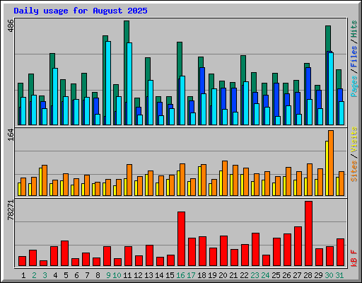 Daily usage for August 2025