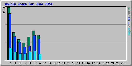 Hourly usage for June 2023