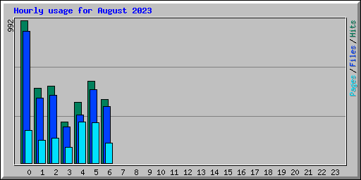 Hourly usage for August 2023