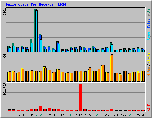 Daily usage for December 2024