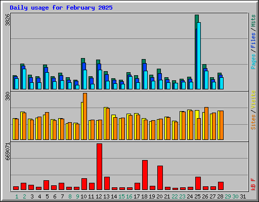 Daily usage for February 2025