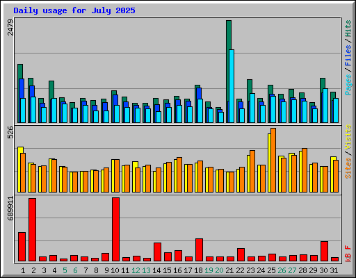 Daily usage for July 2025