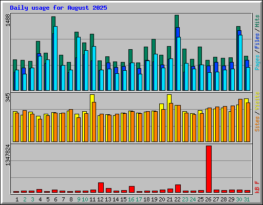 Daily usage for August 2025