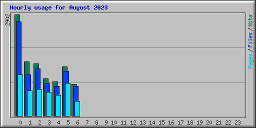 Hourly usage for August 2023