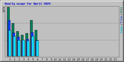 Hourly usage for April 2025