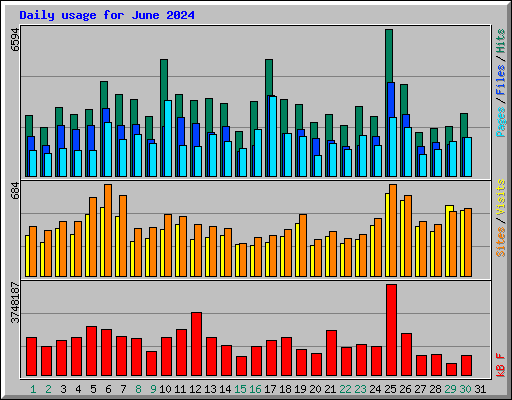 Daily usage for June 2024