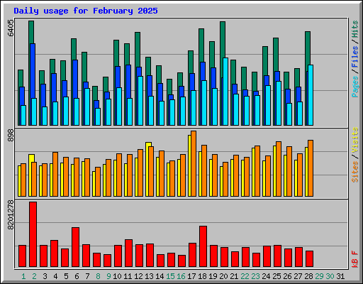 Daily usage for February 2025