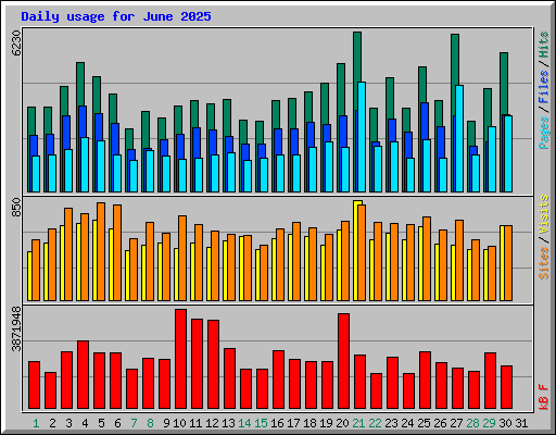 Daily usage for June 2025