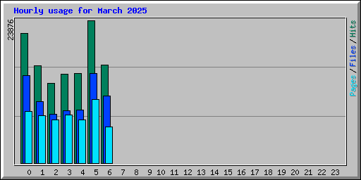 Hourly usage for March 2025