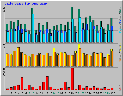 Daily usage for June 2025