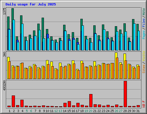 Daily usage for July 2025