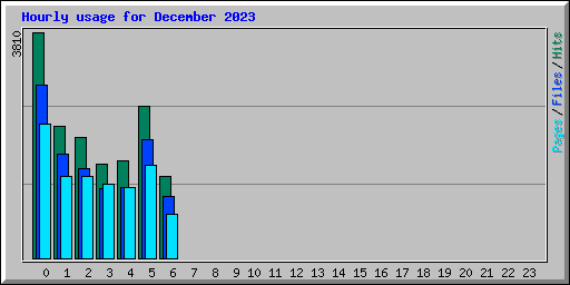 Hourly usage for December 2023