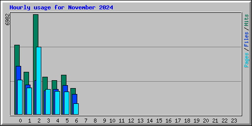 Hourly usage for November 2024