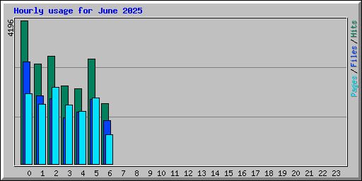 Hourly usage for June 2025