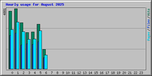 Hourly usage for August 2025