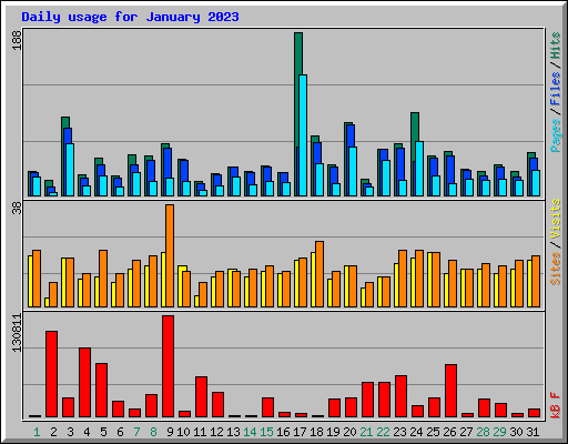 Daily usage for January 2023