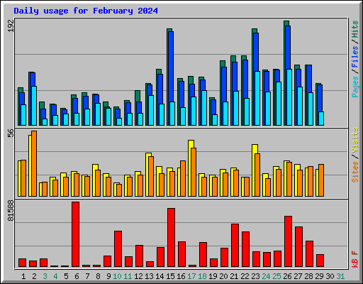 Daily usage for February 2024