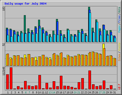 Daily usage for July 2024
