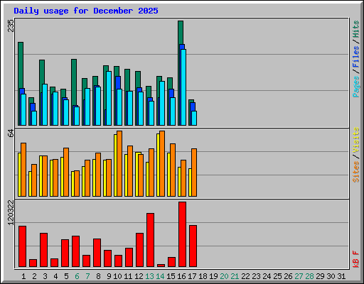 Daily usage for December 2025